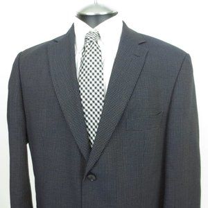 HUGO BOSS Bertolucci Men's Suit Jacket Size 44R. Dark Blue/White Check Pattern
